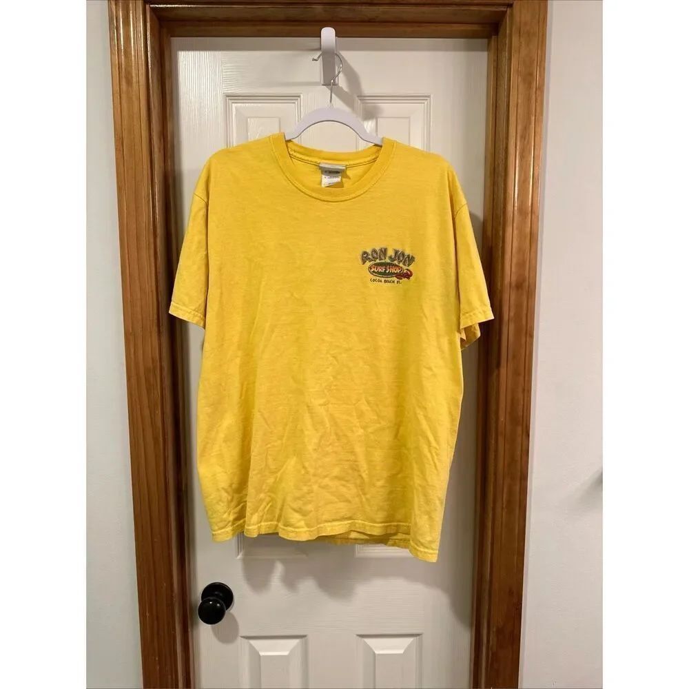 Vintage Ron Jon Cocoa Beach Lazy Gater Graphic T-shirt Men’s Large Yellow